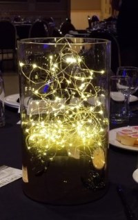 Table centrepiece with small led lights inside